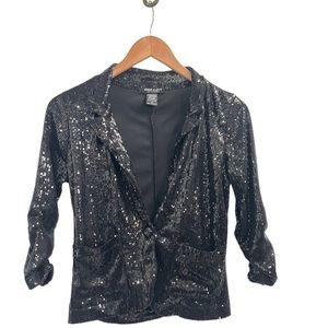 About A Girl Black Sequin Jacket